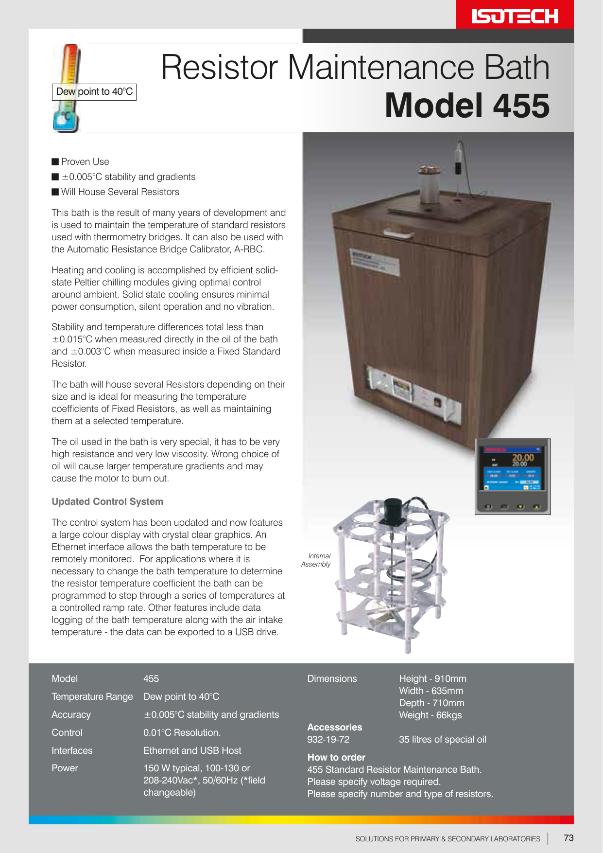 455 Standard Resistor Maintenance Bath Datasheet
